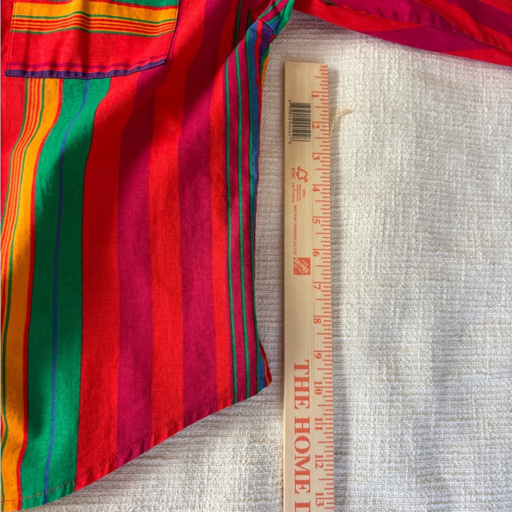 Roughrider Vintage Cotton Cowgirl Colorful Striped Women Large Button Up - Picture 7 of 8